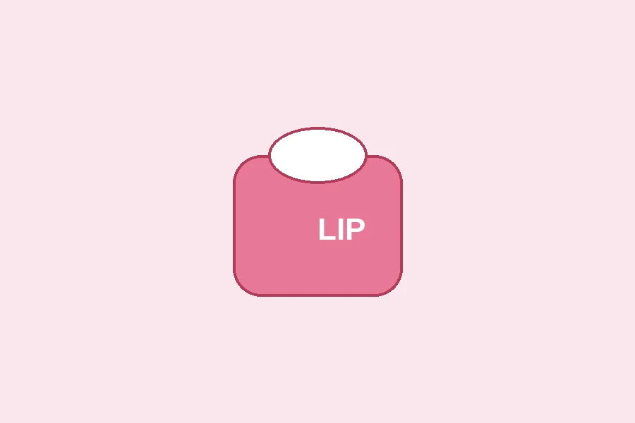 Small pink lip sleeping mask jar on a bedside table
