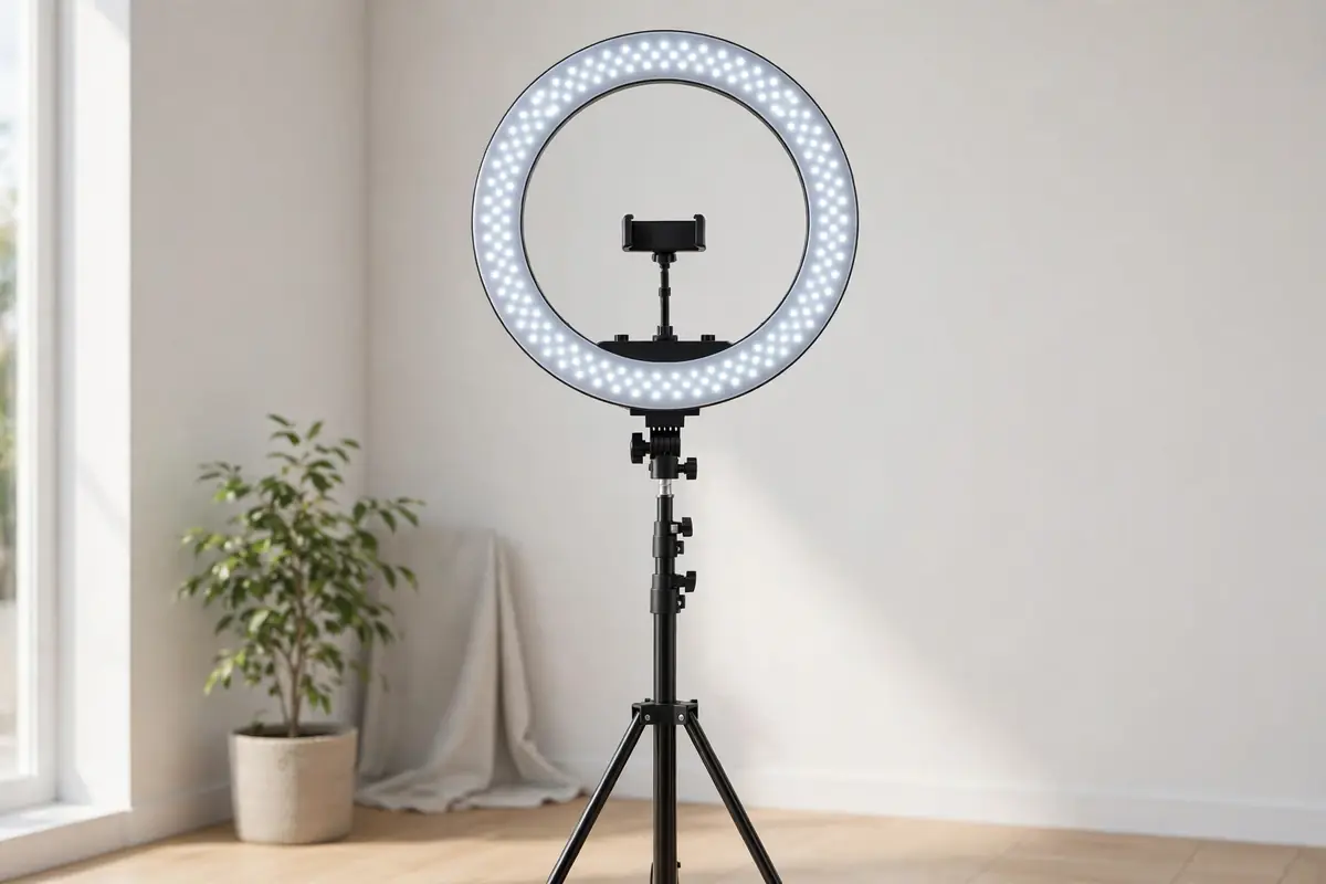NEEWER 18-inch ring light kit with stand for video calls and content