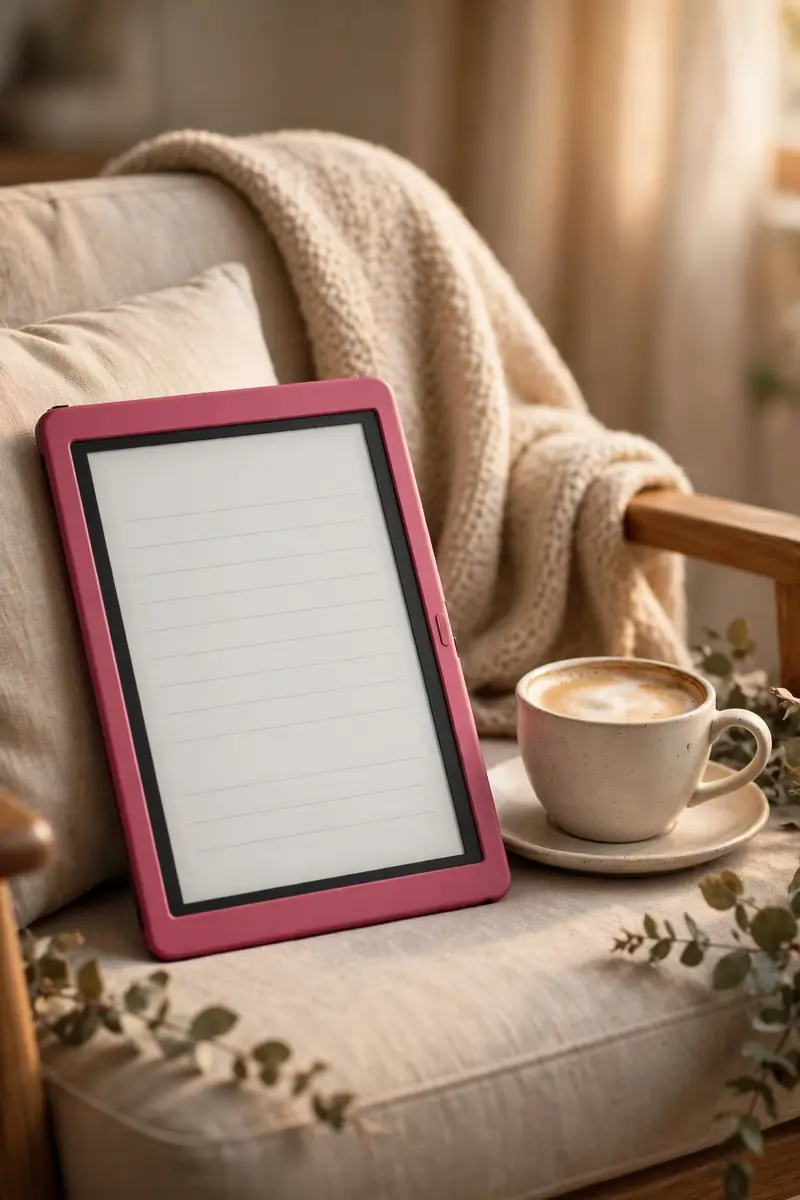 Kindle Paperwhite e-reader in raspberry color