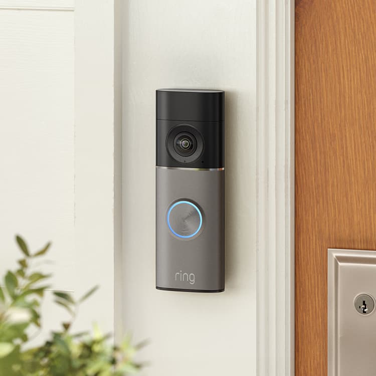 Ring Video Doorbell mounted beside a front door